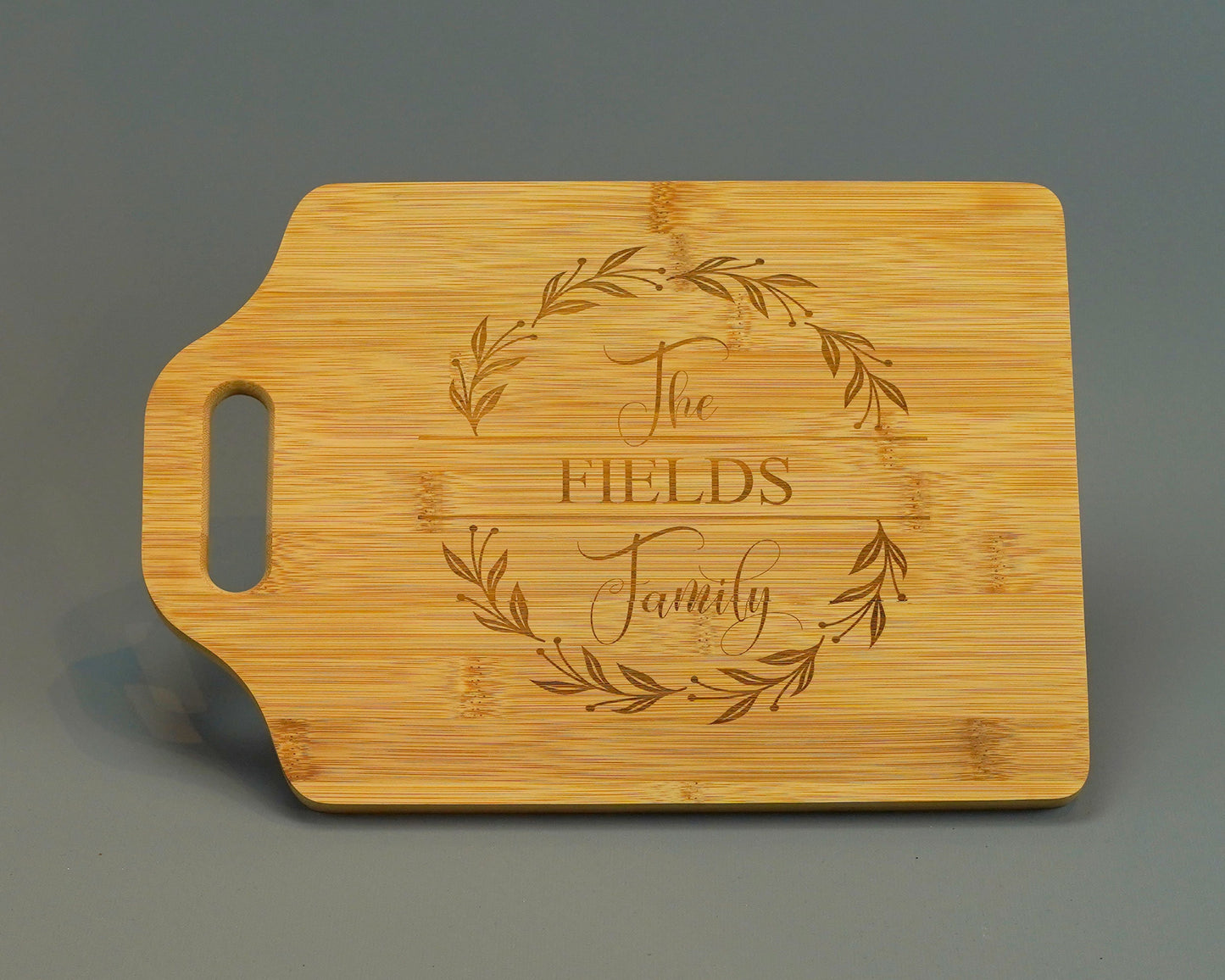 Personalized Wood Cutting Board with Handle Wedding Gift, Custom Engraved Bamboo Chopping Block, Custom Last Name Anniversary Gift