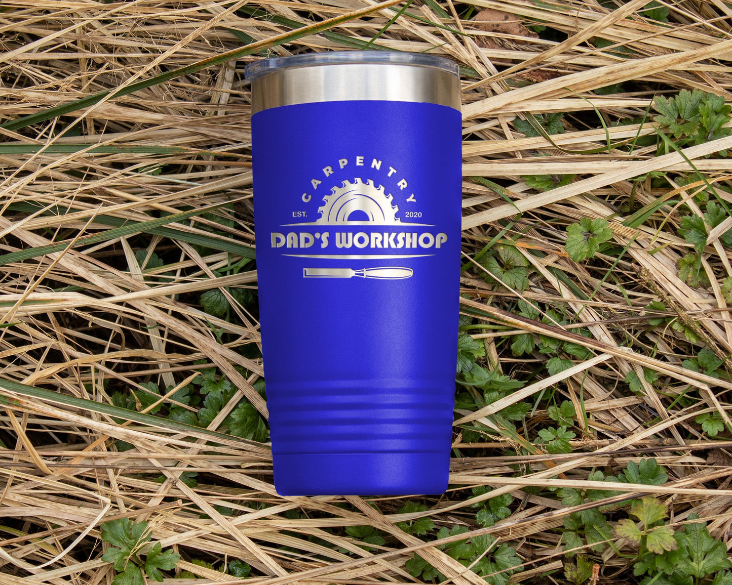 Dad's Workshop Laser Engraved Tumbler - 20 oz Woodworking-Themed Gift for Father's Day
