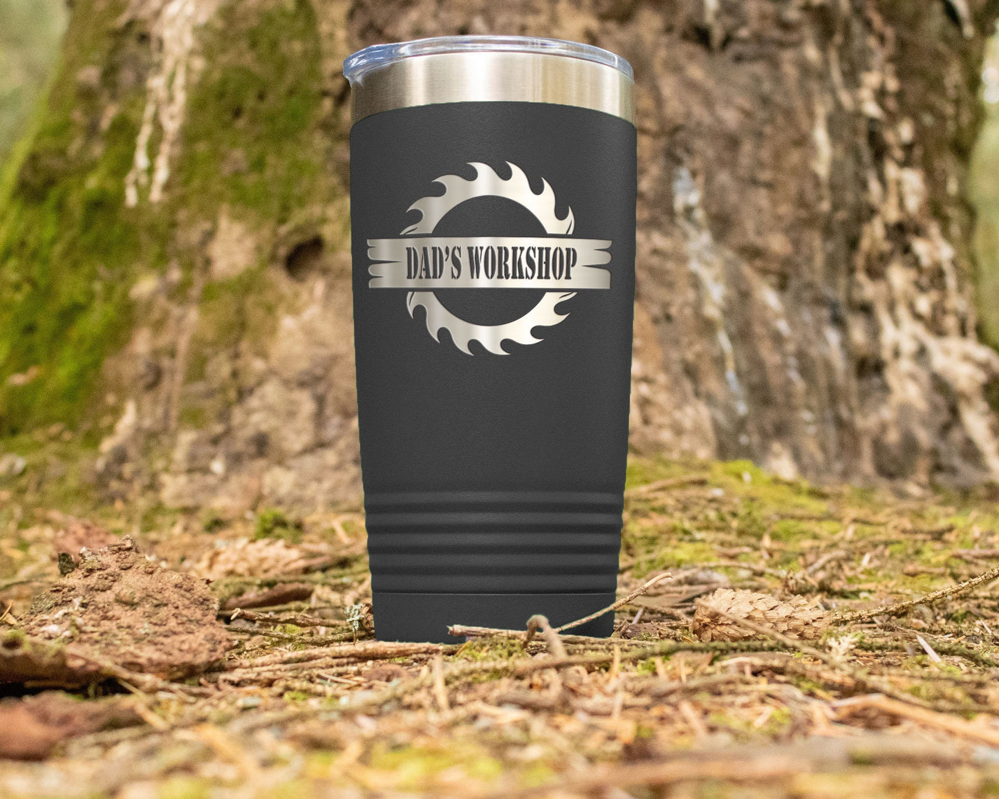 Dad's Workshop Gift: 20oz Custom Woodworking Theme Tumbler for Father's Day