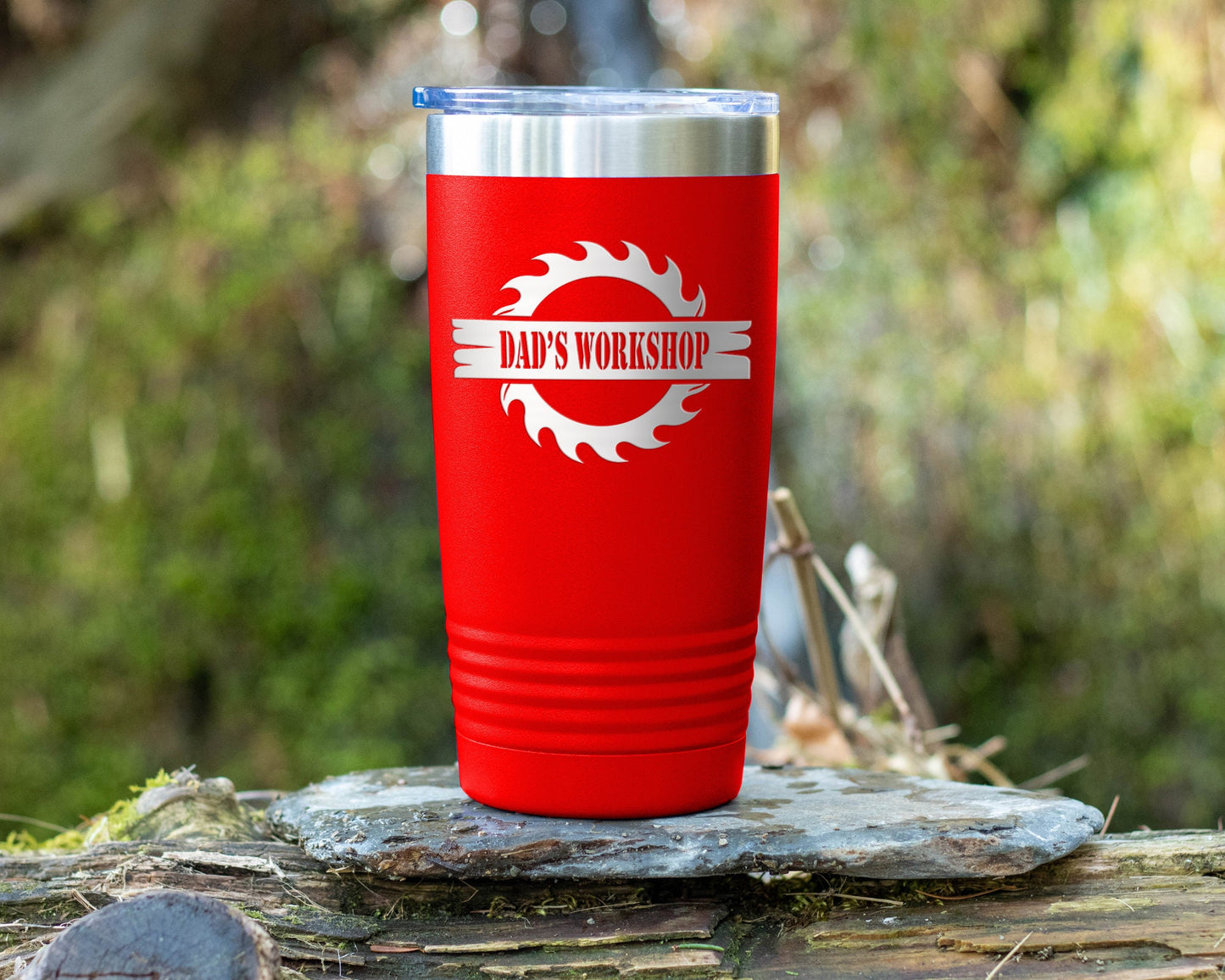Dad's Workshop Gift: 20oz Custom Woodworking Theme Tumbler for Father's Day