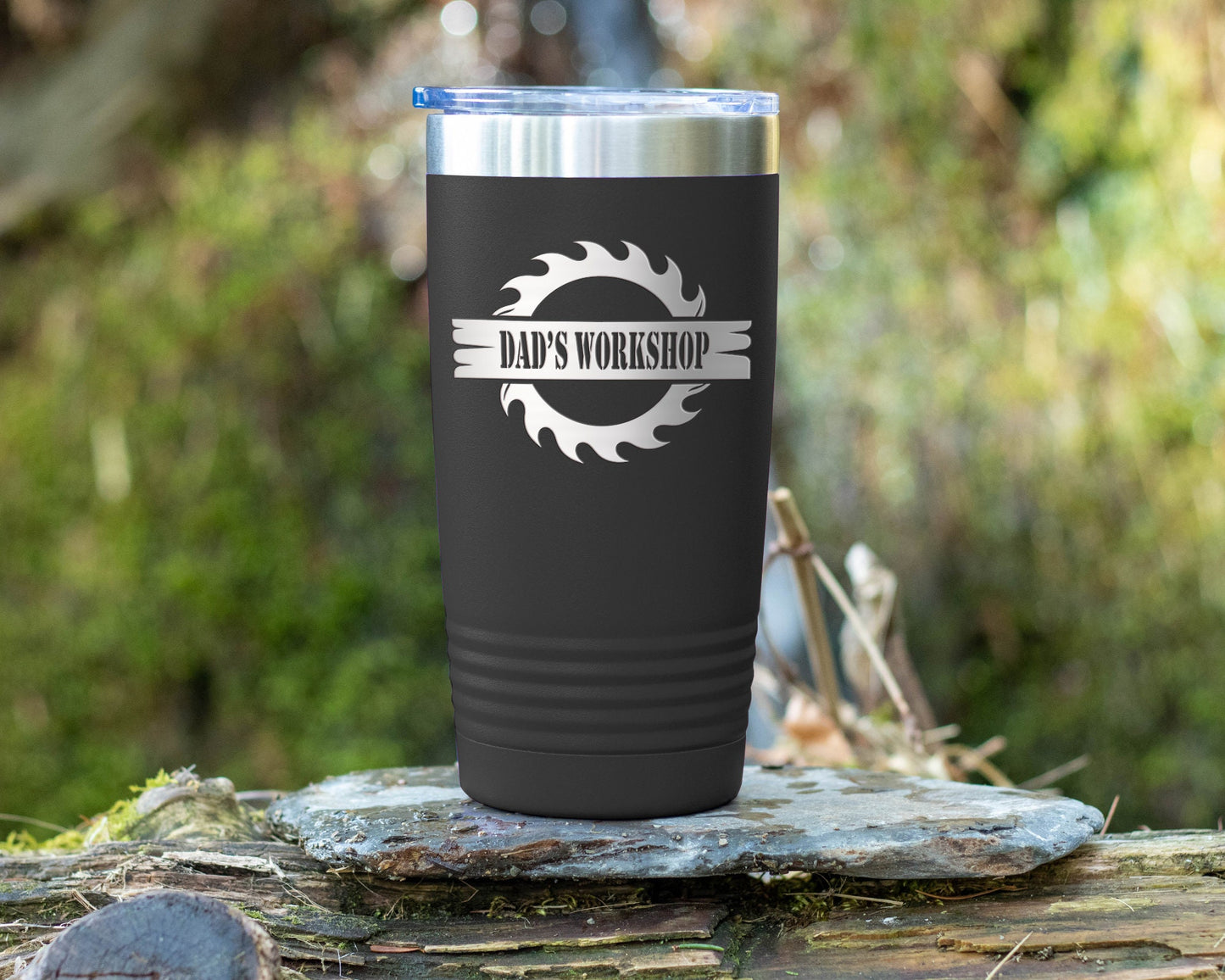 Dad's Workshop Gift: 20oz Custom Woodworking Theme Tumbler for Father's Day