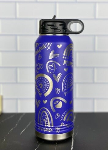 Rainbow Mama 32oz Water Bottle, Laser Engraved, Christmas Gift, Mothers Day Gift