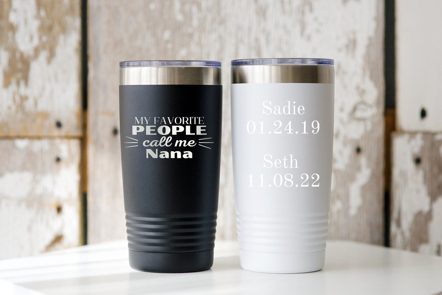 Grandparent Custom Laser Engraved Tumbler Gift for Nana Present with Grandchildren Names on Coffee Mug Personalized Christmas Gift