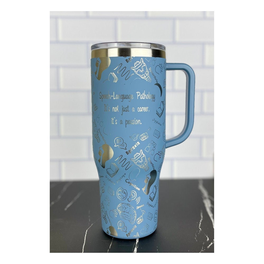 40oz SLP Tumbler, Laser Engraved Cup, Speech Language Pathologist