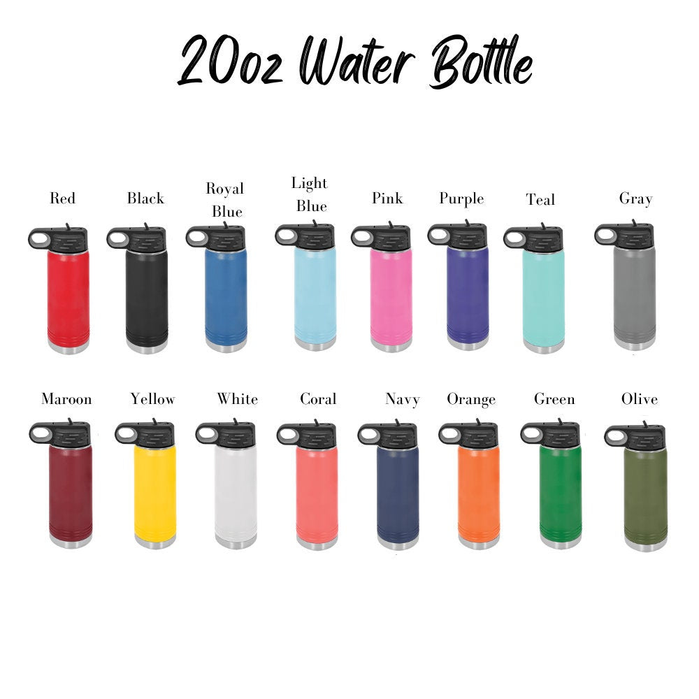 Personalized Cheerleading Water Bottle, Custom Laser Engraved 20oz Cheer Tumbler, Gift for Cheerleader, School Name Water Bottle