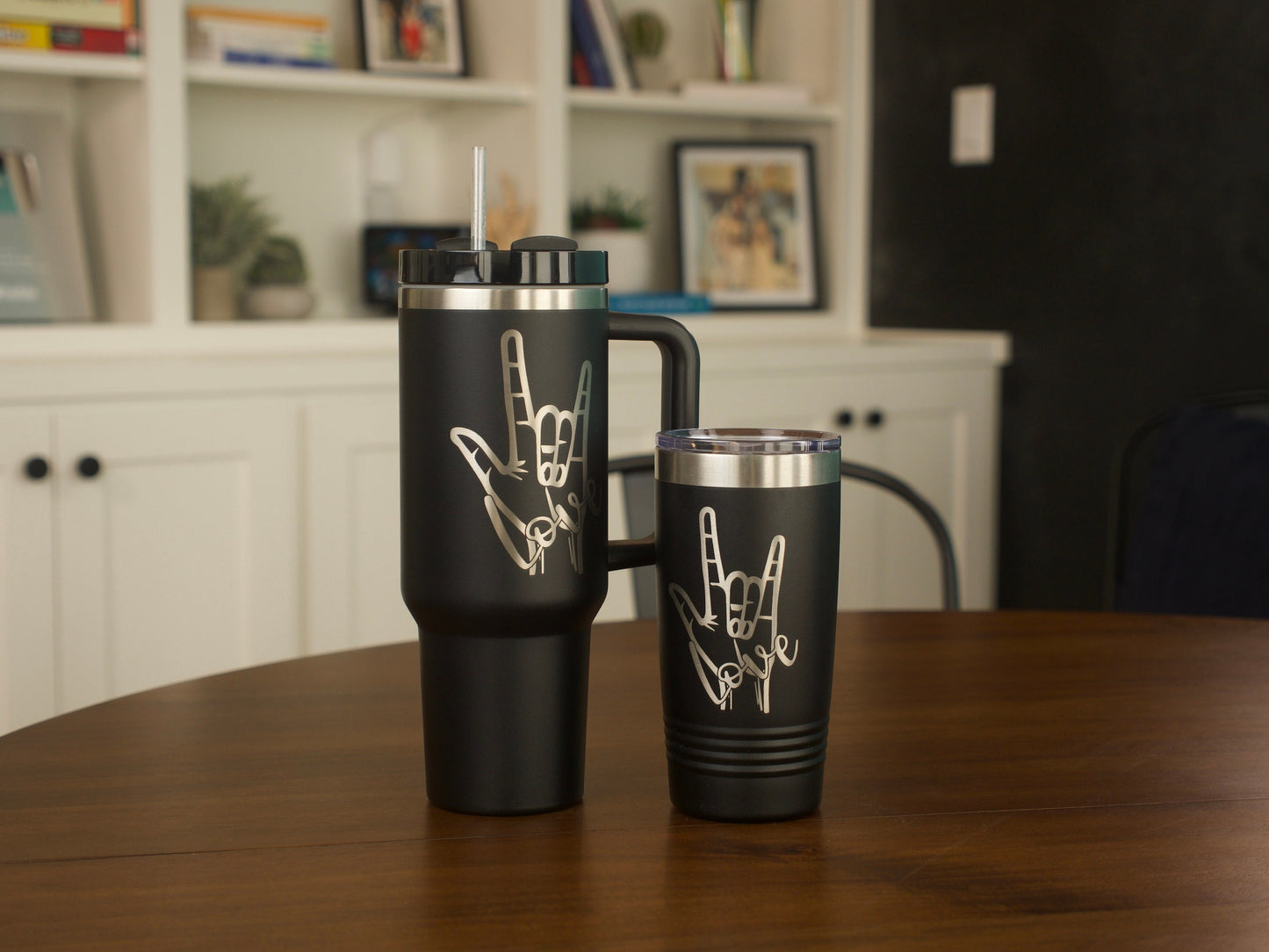 Love Sign Language Tumbler - 20oz and 40oz Sizes, ASL Inspired Drinkware,