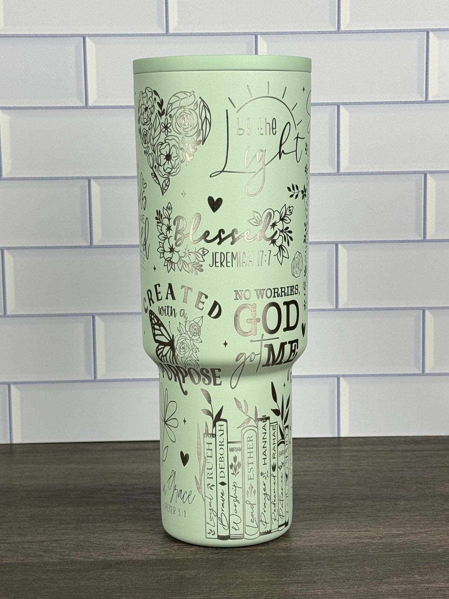 40oz Simple Modern Trek Tumbler Christian Inspired Tumbler Cup, Laser Engraved Gift for Her, Mothers Day Gift