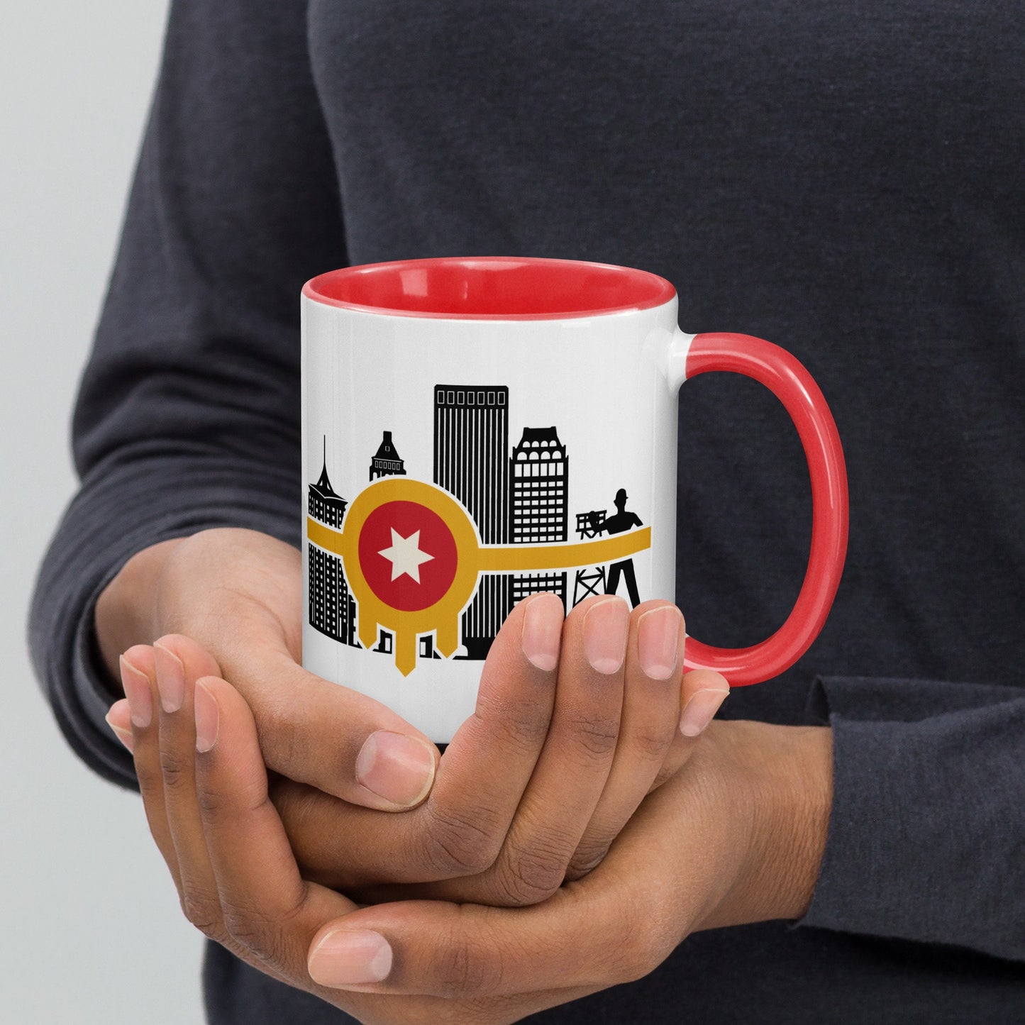 Tulsa Flag Mug with Color Inside