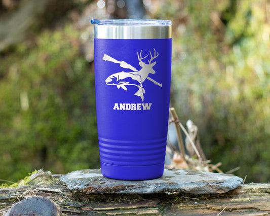 Hunting Tumbler Engraved Gift For Hunter, Fishing Tumbler Gift For Men, Fishing Hunting Travel Mug
