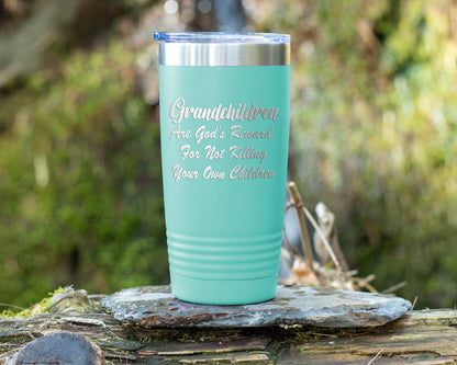Funny Grandparent Tumbler, 20oz Engraved Stainless Steel Cup, Perfect Gift for any grandparent, Mothers Day Gift