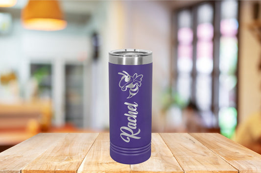 School Mascot Skinny Tumbler with Name on it, Gift For Teacher, Gift for Student, Mothers day Gift Idea