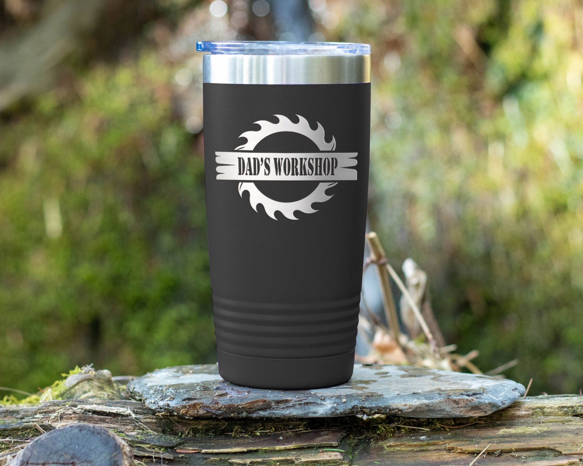 Dad's Workshop Gift: 20oz Custom Woodworking Theme Tumbler for Father's Day