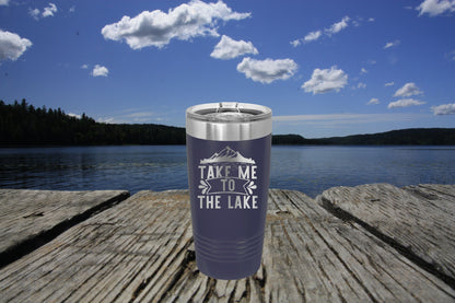 Customized Lake Themed 20oz Tumbler, Perfect Gift for a Lake Lover, Laser Engraved Lake Design for Outdoor Enthusiasts