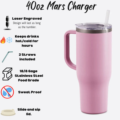 40OZ Teacher Tumbler with Handle, Complete wrap 40oz Tumbler, Back to School Gift!