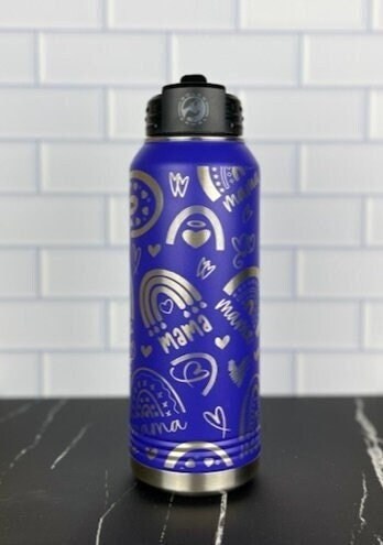 Rainbow Mama 32oz Water Bottle, Laser Engraved, Christmas Gift, Mothers Day Gift