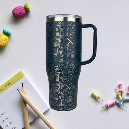 40oz Teacher Tumbler - Complete wrap 40oz Tumbler, Perfect gift for the teacher in your life!