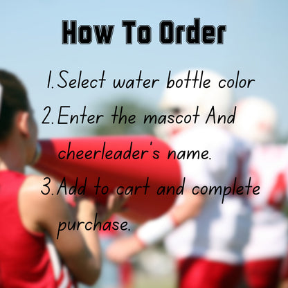 Personalized Cheerleading Water Bottle, Custom Laser Engraved 20oz Cheer Tumbler, Gift for Cheerleader, School Name Water Bottle