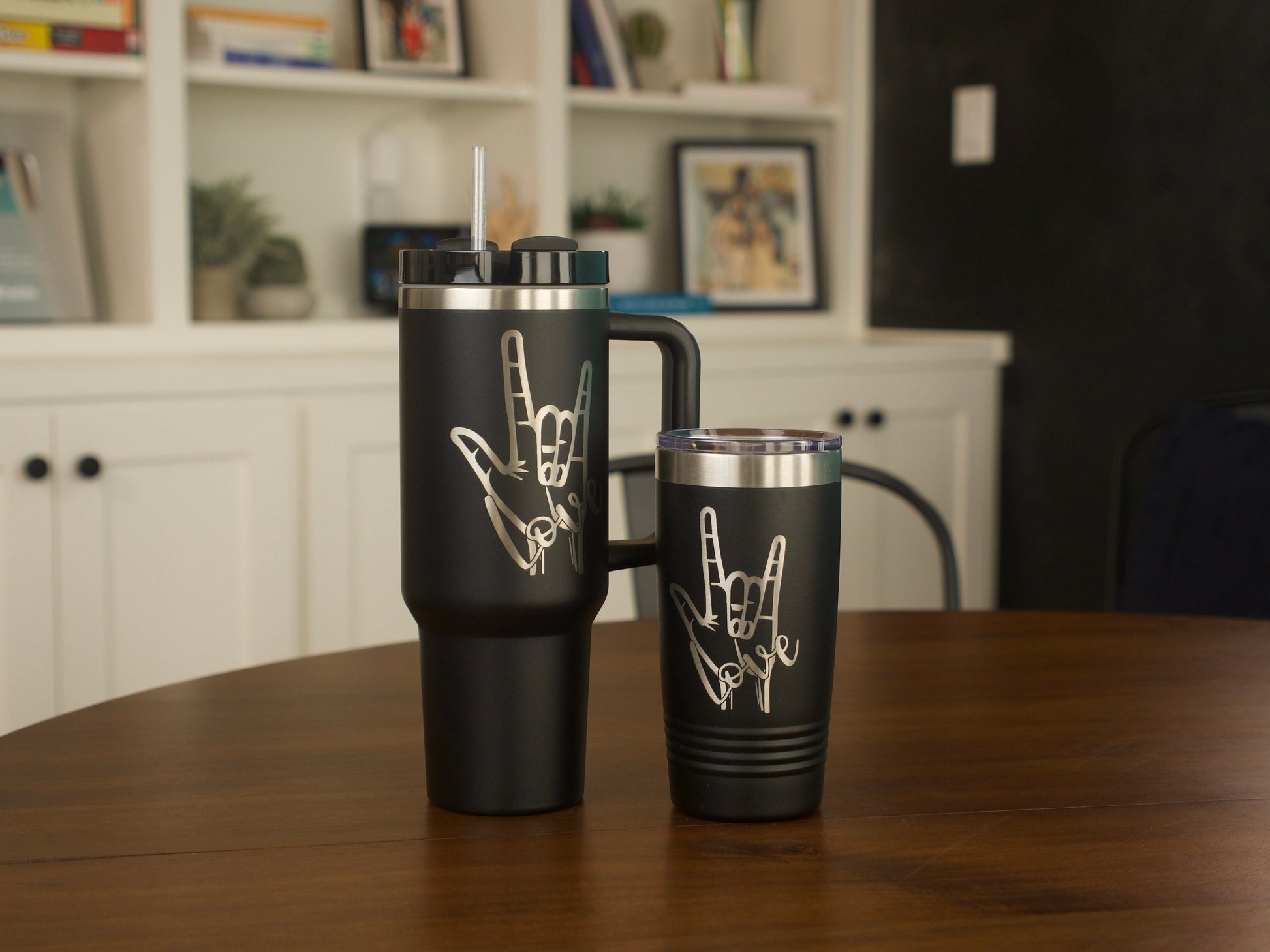 Love Sign Language Tumbler - 20oz and 40oz Sizes, ASL Inspired Drinkware,