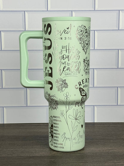 40oz Simple Modern Trek Tumbler Christian Inspired Tumbler Cup, Laser Engraved Gift for Her, Mothers Day Gift