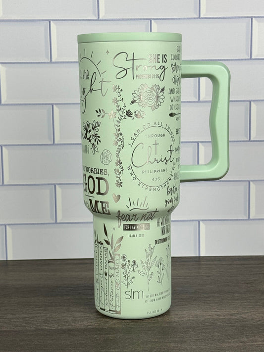40oz Simple Modern Trek Tumbler Christian Inspired Tumbler Cup, Laser Engraved Gift for Her, Mothers Day Gift