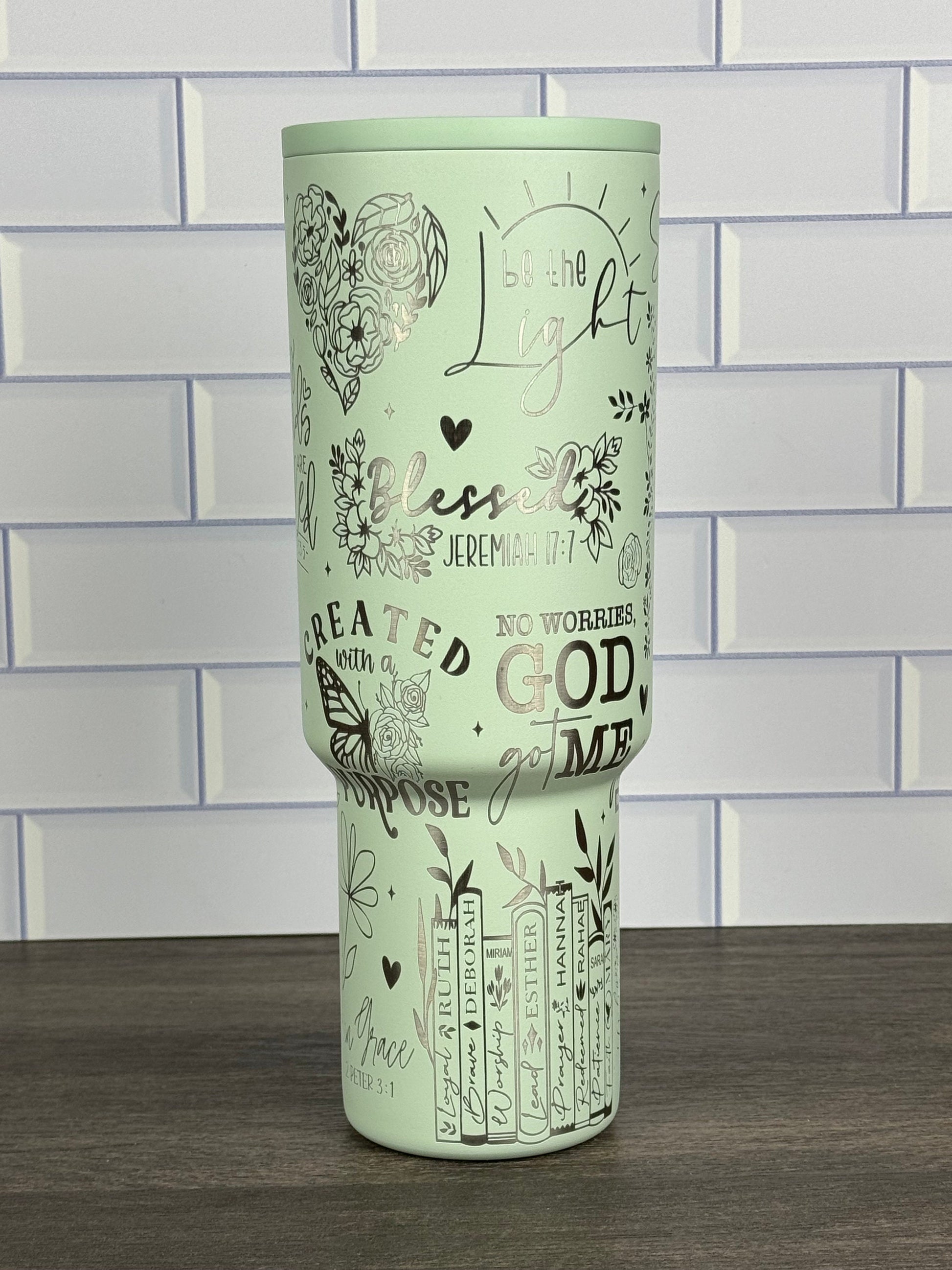 40oz Simple Modern Trek Tumbler Christian Inspired Tumbler Cup, Laser Engraved Gift for Her, Mothers Day Gift