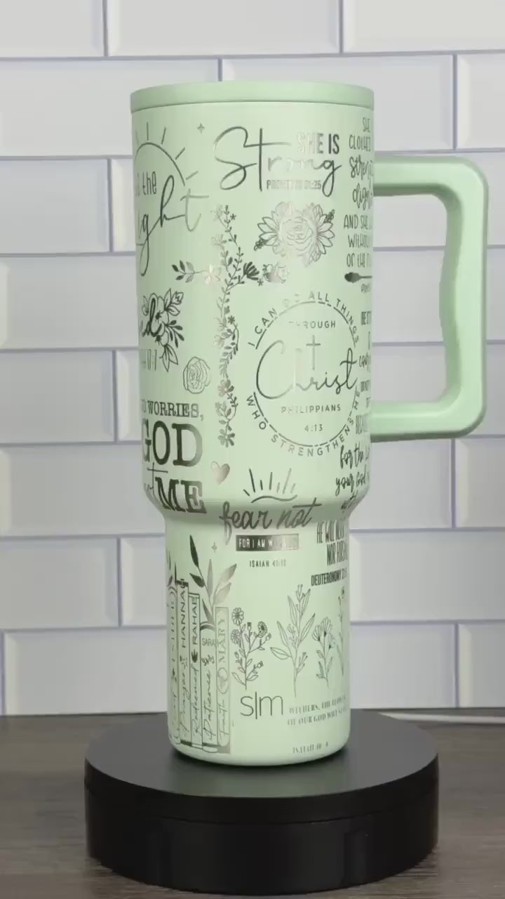 40oz Simple Modern Trek Tumbler Christian Inspired Tumbler Cup, Laser Engraved Gift for Her, Mothers Day Gift