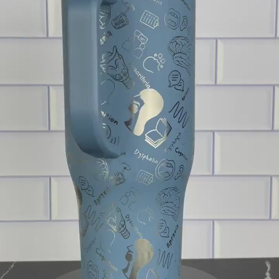 40oz SLP Tumbler, Laser Engraved Cup, Speech Language Pathologist
