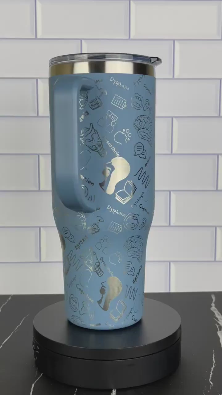 40oz SLP Tumbler, Laser Engraved Cup, Speech Language Pathologist
